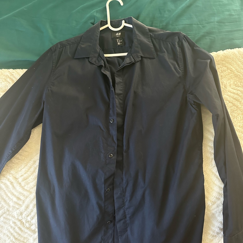 H&M Dark Blue Shirt Jacket